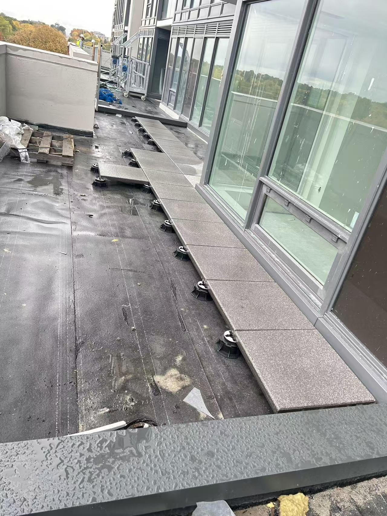 Interlocking stone patio construction project Toronto - premium hardscape installation